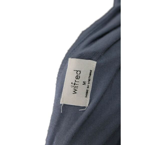 Wilfred Womens Sleeveless Square Neck Mini Knit Wrap Dress Blue Size Medium - Picture 4 of 10